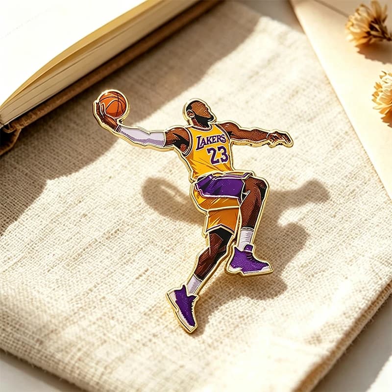 Basketball Star Player Pins 4-style Enamel Metal Character Collar Pin Metal Badge Brooch Jewelry Accessory Gift