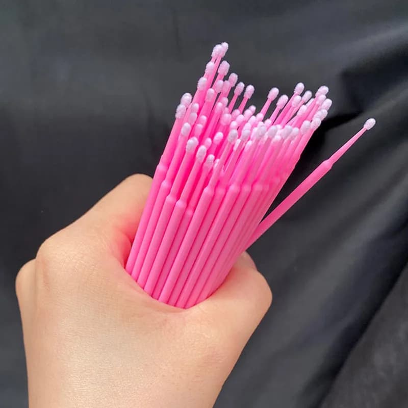 Micro pennello con tampone per rimozione ciglia da 100 pezzi Strumento per il trucco per l'estensione delle ciglia