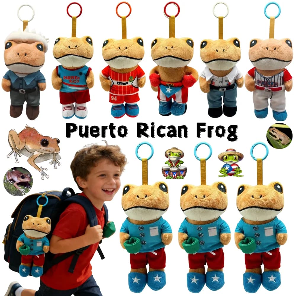 NEW 2026 Puerto Rican Frog Stuffed Animal Bad Bunny El Sapo Concho Plush Toy,Unique Rare kids Xmas Gift for Fans Reggaeton Music