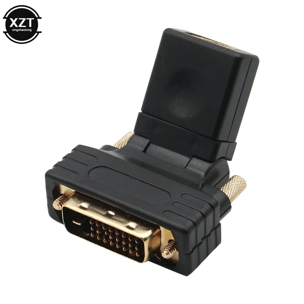 Adattatore HDMI compatibile con DVI 24 + 1 pin Adattatore convertitore femmina-maschio HD 4K 1080P ruotabile a 360 gradi per proiettore TV PC