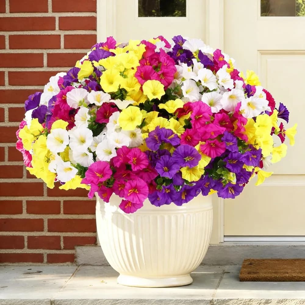 2/4 Pezzi Fiori Artificiali di Siluro in Seta, Pianta di Eucalipto Verde con Protezione UV per Decorazione di Portico, Cortile, Giardino e Casa