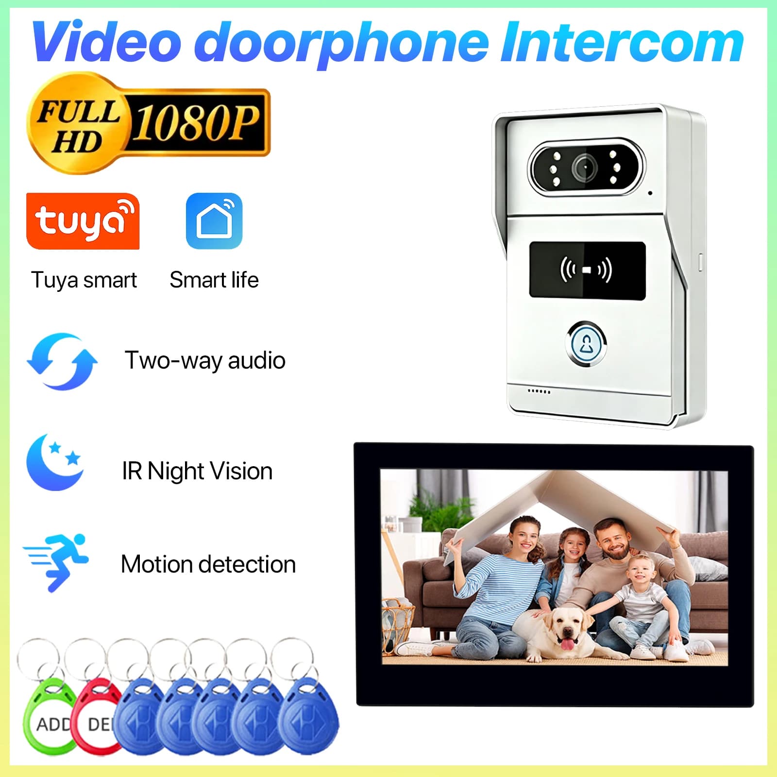 Tuya Smart Video Intercom 10.1' 2MP HD Doorbell Wired IP Interphone with Motion Detection Home Assistant for Villa Apartment