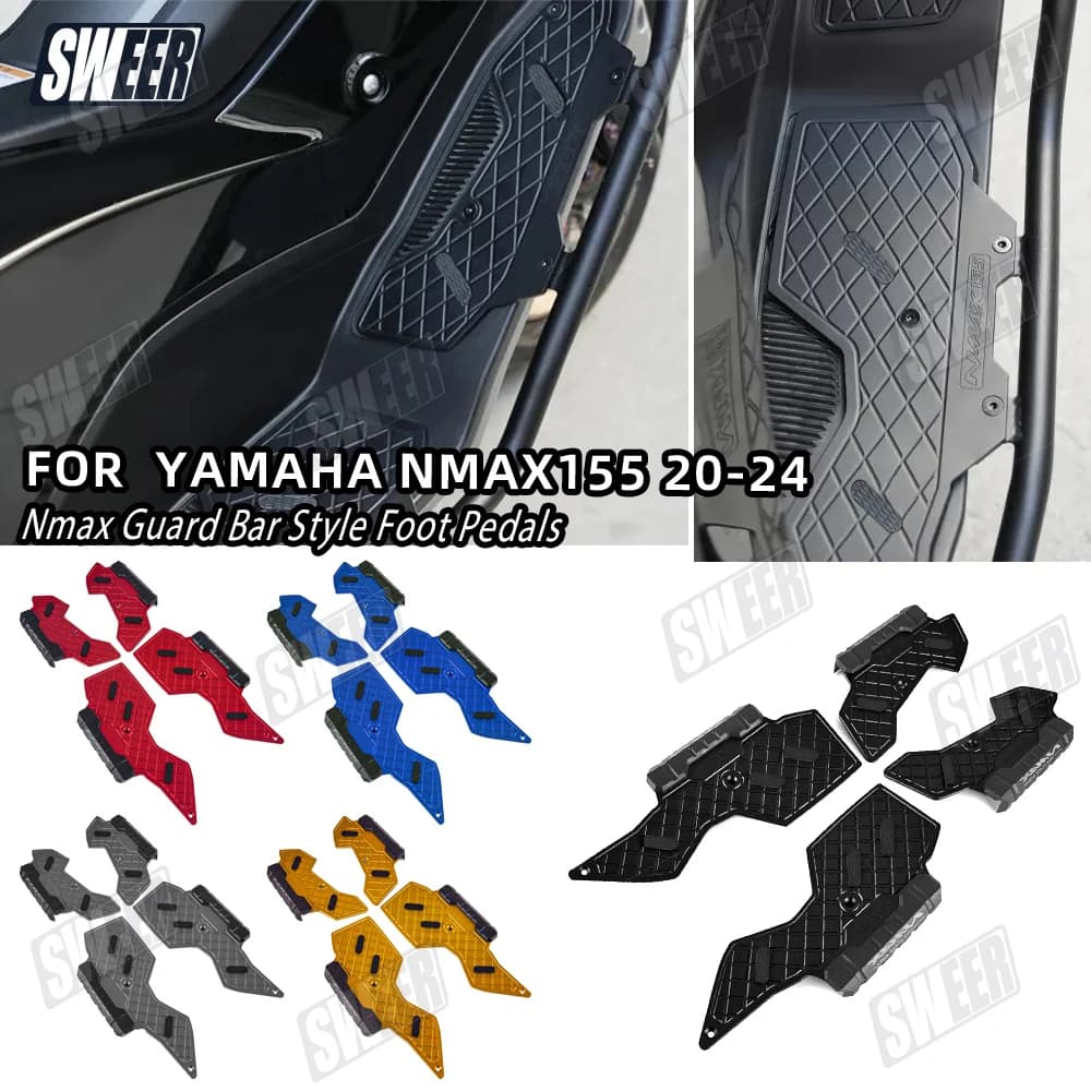 Pedane poggiapiedi moto antiscivolo per Yamaha NMAX155 2020-2024, accessori