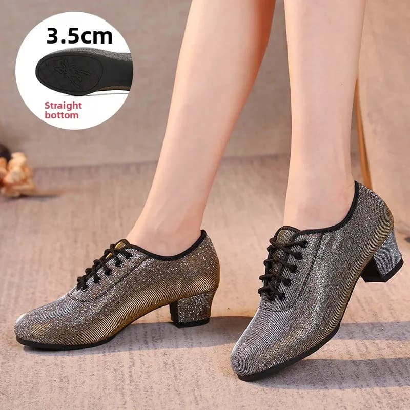 Scarpe da ballo professionali Donna Punta chiusa Pratica Performance Scarpe da ballo jazz moderne Donna Scarpe da ballo latino nere