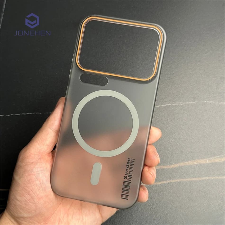 Ultra Thin Satin Bar Code For Magsafe Wireless Charging Case for Xiaomi Mi 14 15 17 Pro Ultra Mi17 Translucent Hard Cover for PC