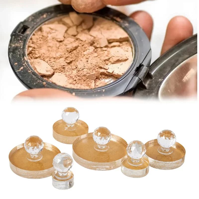 Crystal Powder Press Stamp Tool Powder Press Mold Makeup Eyeshadow Foundation Highlighter Repairing Tool Powder Press Stamp