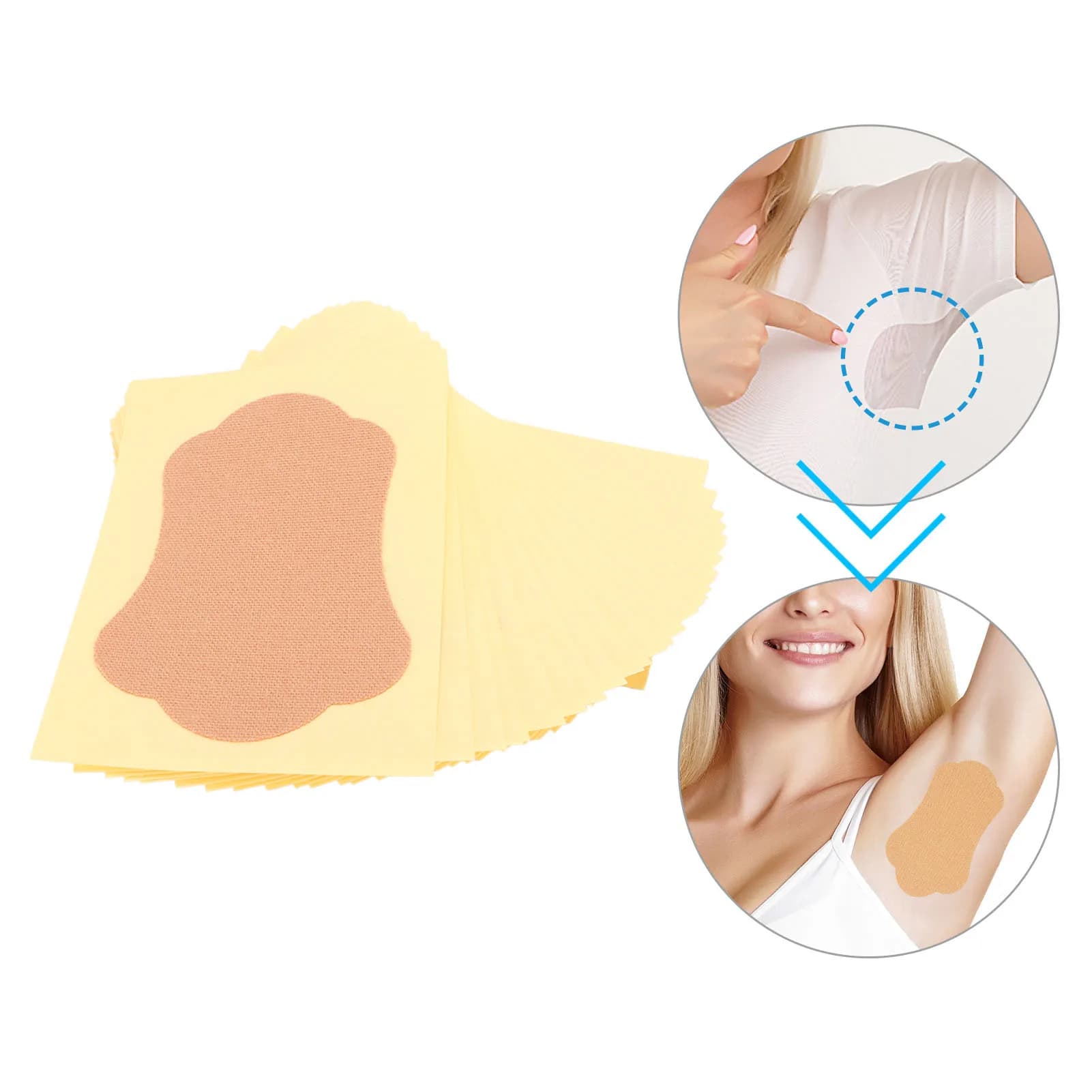 Deodorant Underarm Sweat Stickers Concealed Breathable Soft Hypoallergenic Armpit Patch 28pcs Underarm Sweat Patch