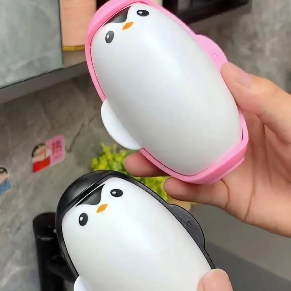 Washable Lint Roller Penguin Shape Hair Sticky Easy To Clean Clothes Dust Remover Reusable Mini Roller Brush Pink Black Blue