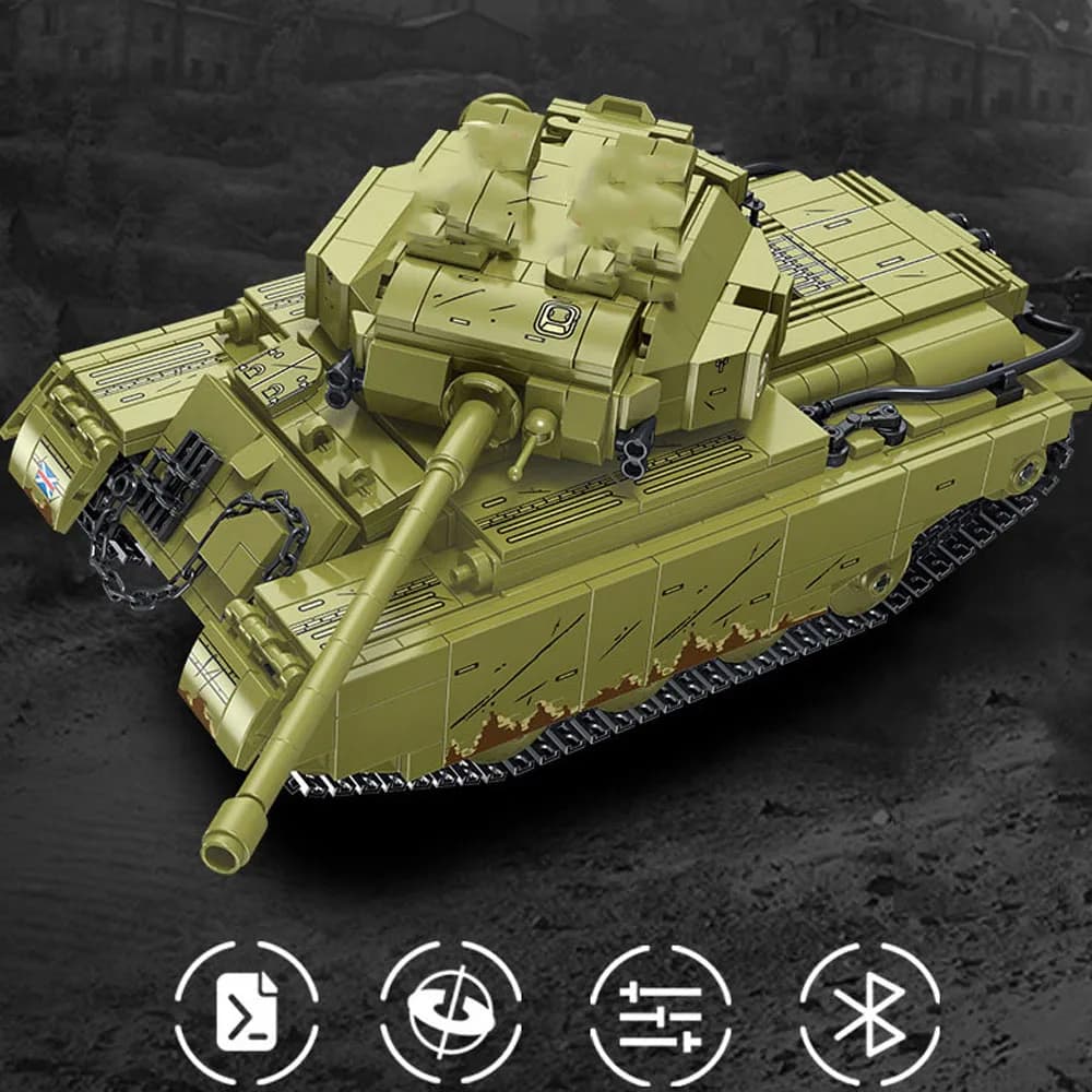 Inghilterra Centurion Carro Armato di Battaglia Principale RC Modello di Veicolo Militare Build Block WW2 Esercito Figura di Mattoni Radio 2.4gHZ Giocattolo di Controllo Remoto