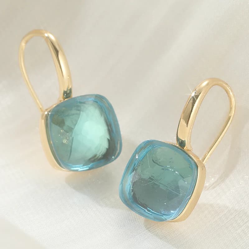 Orecchini pendenti classici in stile quadrato per donna, orecchini in cristallo verde imitazione, eleganti gioielli da banchetto, matrimonio, regalo