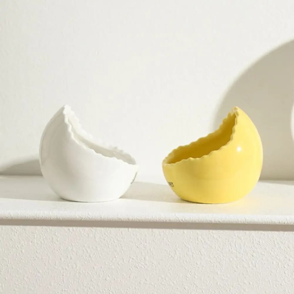 Ciotola per Uccelli a Forma di Uovo, Mangiatoia Creativa in Ceramica, Contenitore Impermeabile e Carino per Cibo per Uccelli