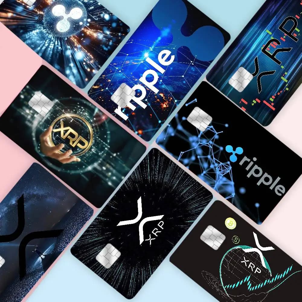 Xrp Ripple Crypto Anmie Pellicola adesiva Cover in pelle per carta di credito, carta bancaria di debito frontale