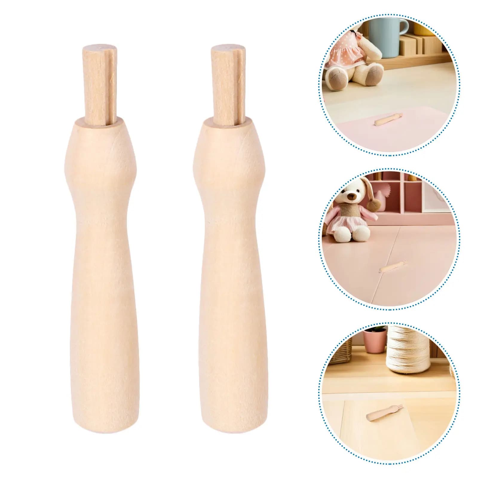 10Pcs Embroidery Needle Handles Wooden Handles for Felting Needles Handcrafted Felting Tool Handle for Cross Stitch Punch Supply
