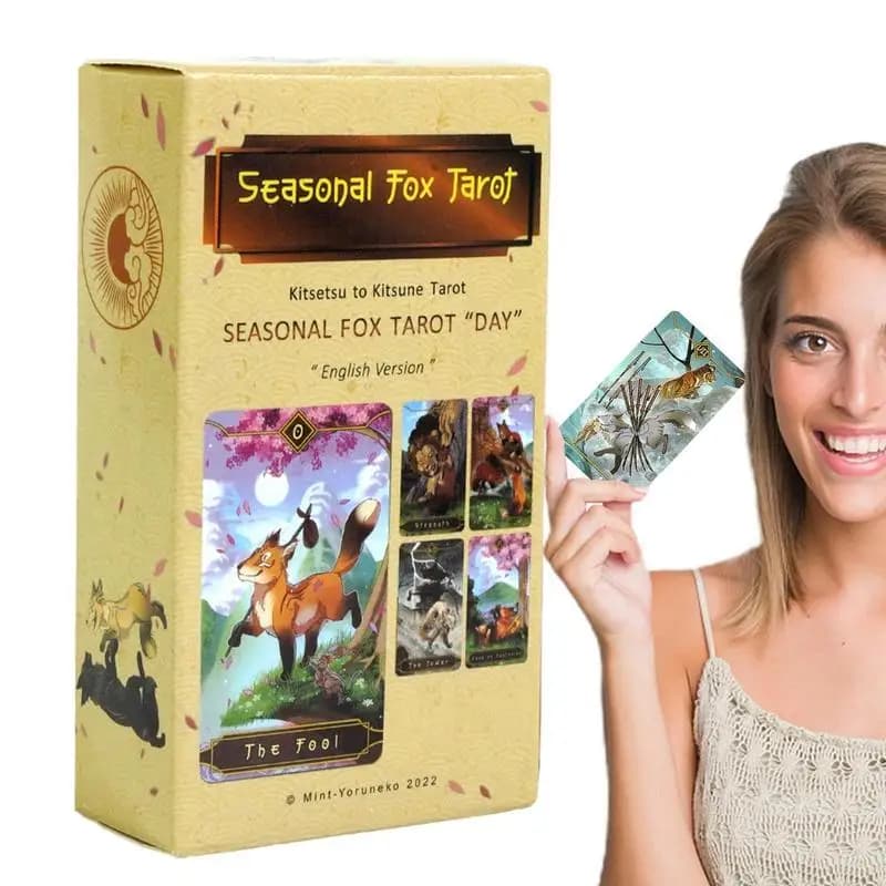 78pcs tarocchi stagionale Fox Oracle Deck significato Family Party Board Game Oracle Cards divinazione Fate Card