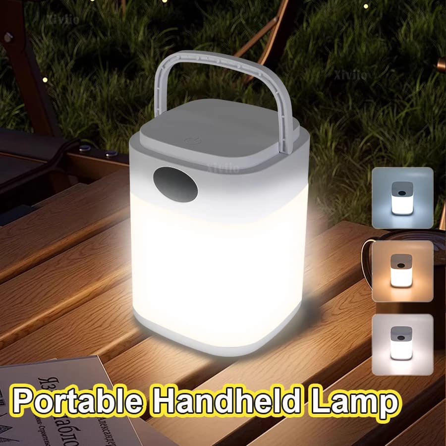 Lanterna portatile a LED Luce notturna con telecomando con gancio Lampada da campeggio Touch Dimmerabile Camera da letto accanto alla lampada da lavoro con proiettore