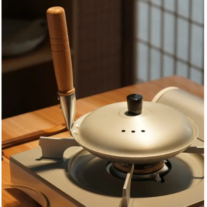 Japanese aluminum alloy non-stick pan pattern hammer design tools for kitchen set of practical and lightweight pots