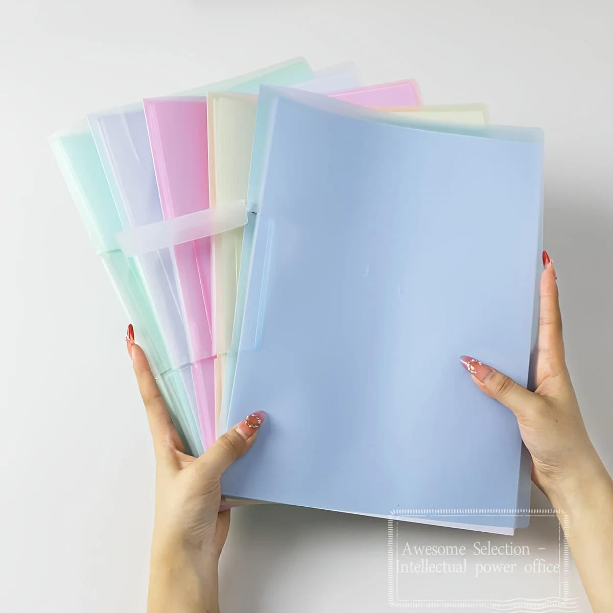 Cartelle di file con linguetta rotante A4 da 5 pezzi con inserti trasparenti, raccoglitore ad anelli per documenti e forniture per ufficio