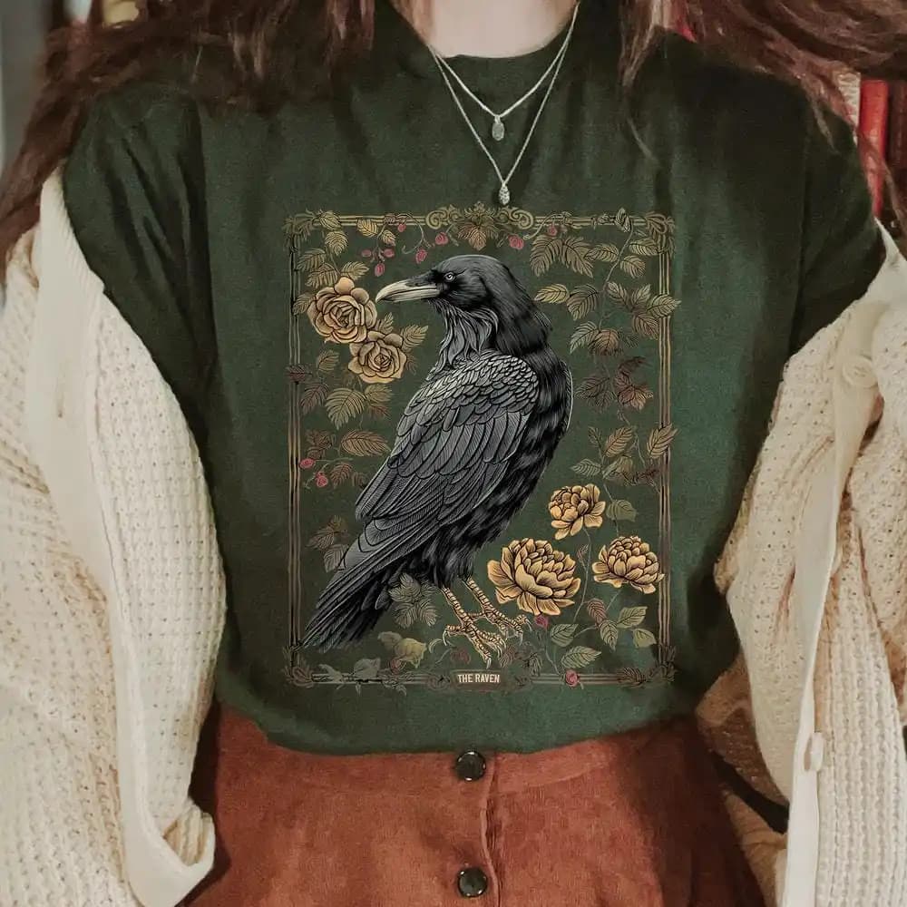 Camicie comfort per carte dei tarocchi Goblincore Camicia gotica Witchy Dark Academia Girocollo Casual Quotidiano Unisex Y2K Top Streetwear