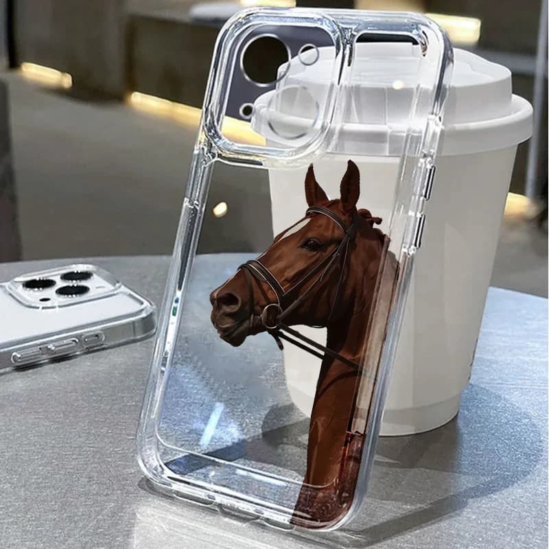 Animal Horse Soft Phone Cover Case for iPhone 17 Pro Max 12 Mini 14 Plus XR 15 Air 16 11 17e XS Max 13 Pro