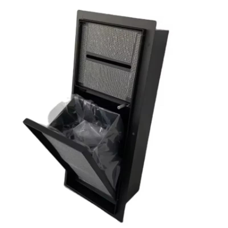 Cestino per rifiuti a nicchia in acciaio inox 304, porta fazzoletti integrato, spazzola WC e mensola bagno, modello di tendenza