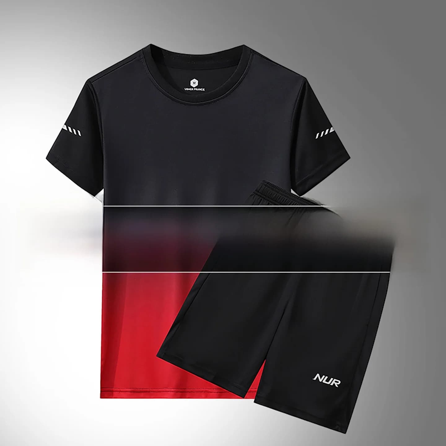 Tuta da corsa Qui Dry Fitn T-shirt ort Sve in seta di ghiaccio e orts Set da due pezzi Abbigliamento sportivo casual estivo traspirante