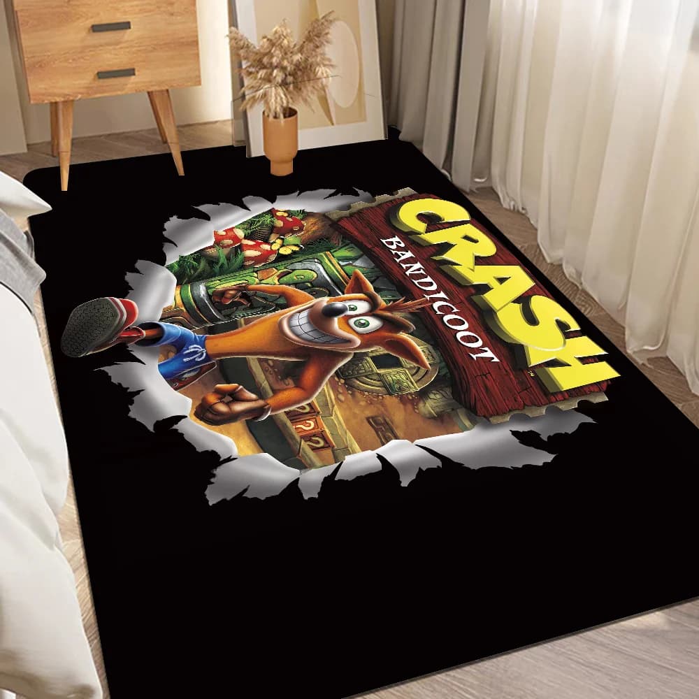 Game Crash-Bandicoot hallway carpet anti-slip laundry mat Decor balcony baby living room mats on the bedside table