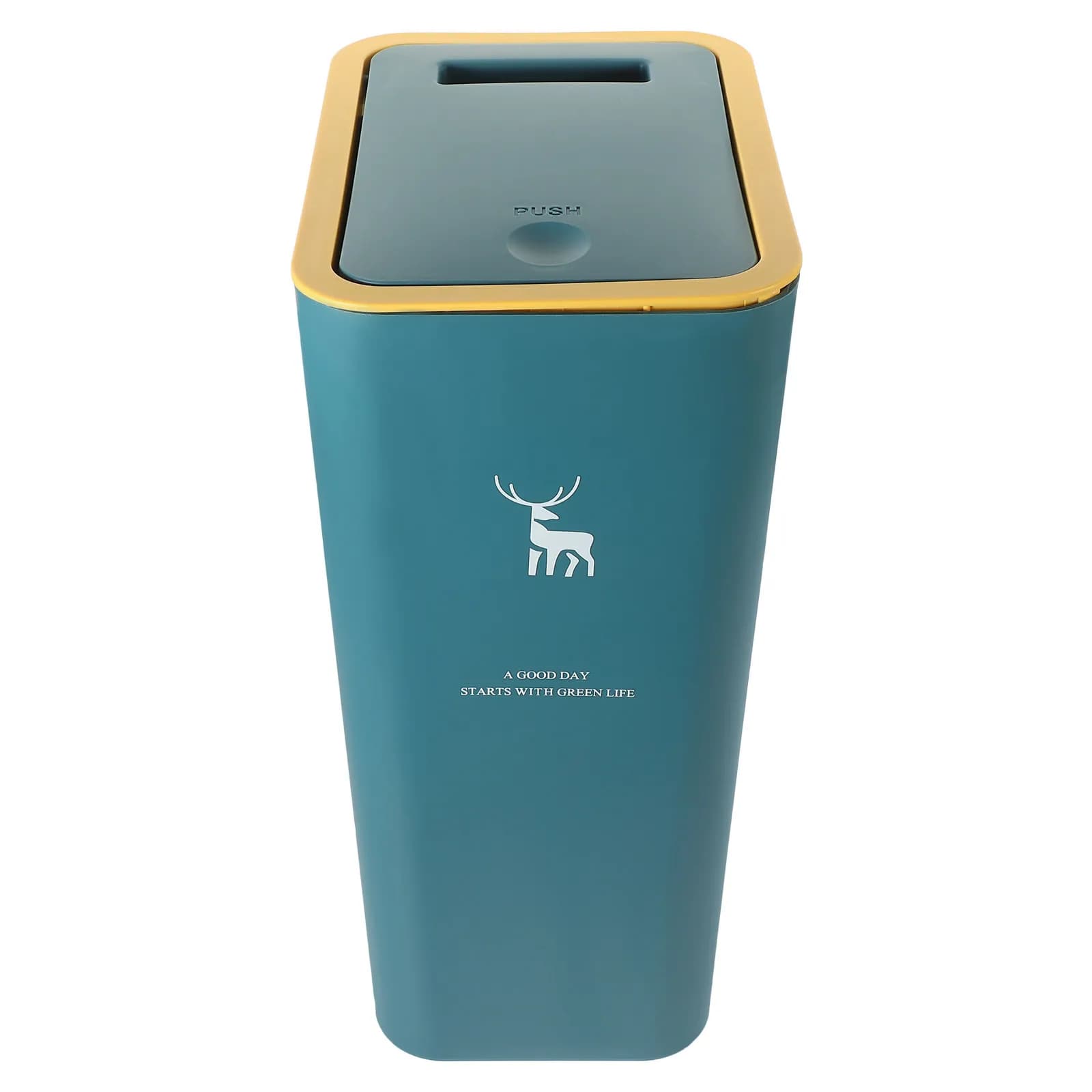 Press Top Waste Basket with Lid Sturdy Thickened PP Material Lightweight Easy Carry Compact for Bathroom Bedroom Office Kitchen