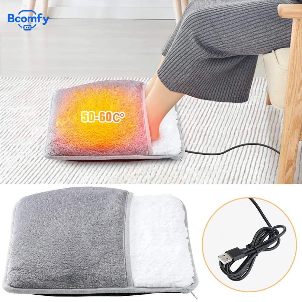 Winter Electric Heater Mat for Feet, Soft and Washable in Flannel, with Constant Temperature Heating