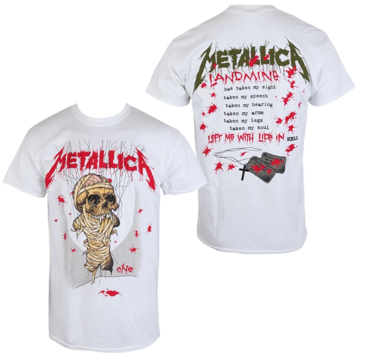 Metallica - One Landmine Print T-Shirt - Street Casual T-Shirt for Heavy Metal Band - Suitable for Men and Women