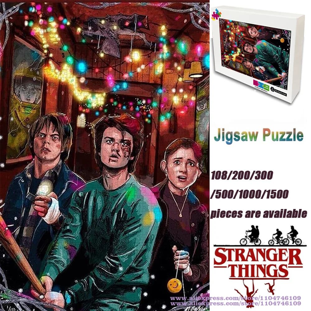 Stranger Things Puzzle Puzzle Divertenti Puzzle 108/200/300/500/1000/1500 pezzi Puzzle di intelligenza per bambini Puzzle creativi Regali