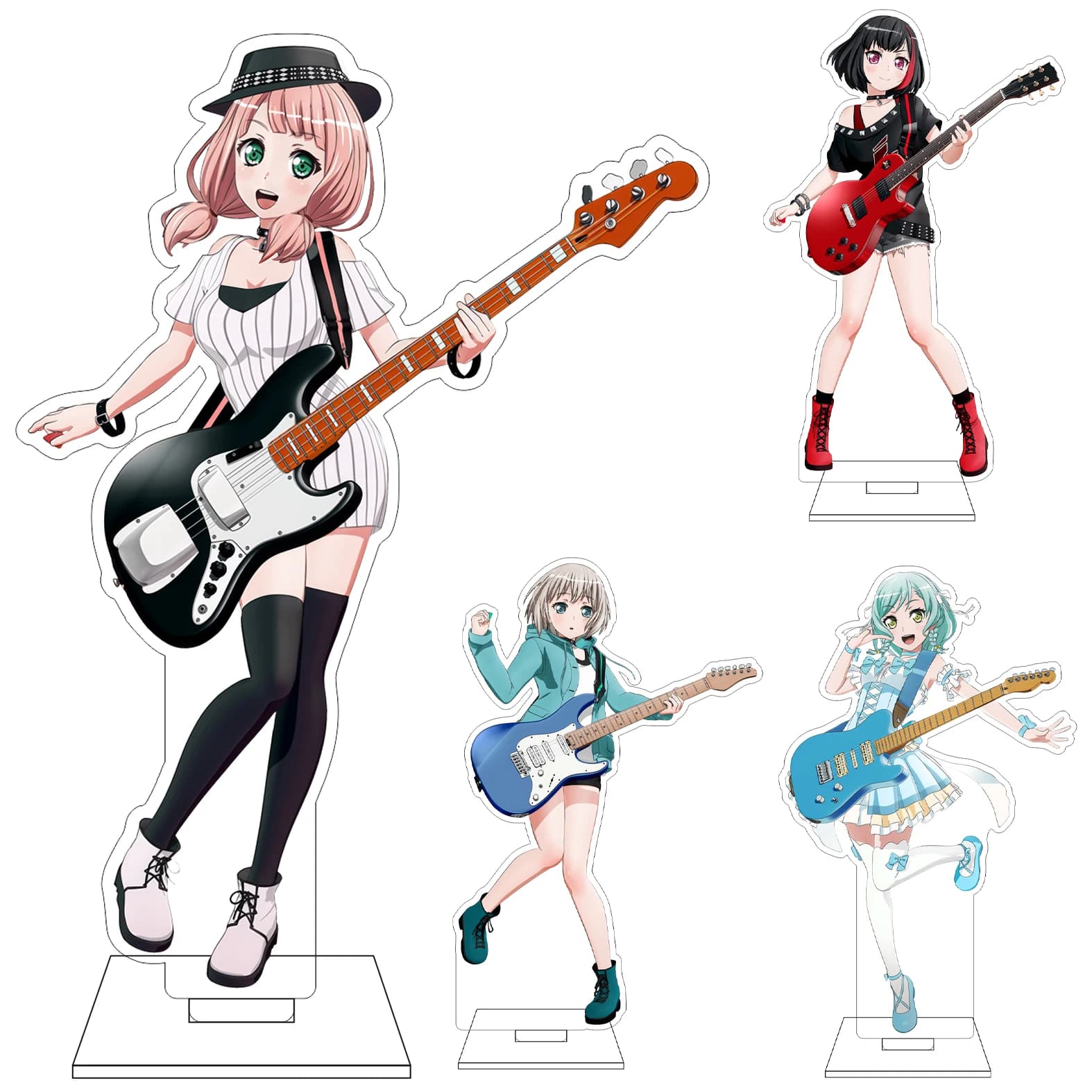 Statuetta Anime BanG Dream! da 16 CM Supporto per Figurine in Acrilico Cosplay Ran Mitake Moca Aoba Himari Uehara Tomoe Udagawa Ornamenti Regalo