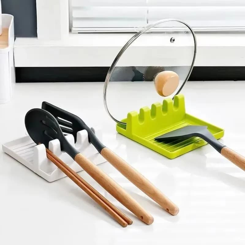 1/2pcs Kitchen Utensil Holder Plastic Organizer with Lid Cover Spoon Rest and Spatula Rack for Pot Pan Cutting Board Storage