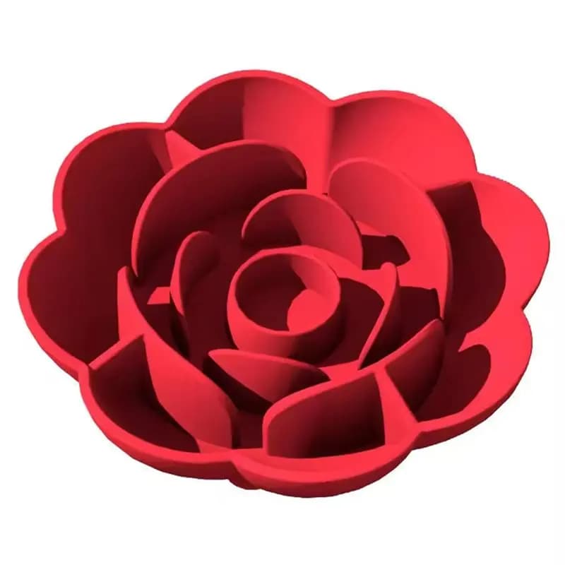 2026-WISH Ciotola in Silicone a Forma di Rosa per Cani e Gatti, Anti-Soffocamento e Anti-Ribaltamento con Ventosa