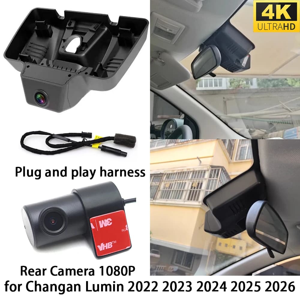 for Changan Lumin 2022 2023 2024 2025 2026 DVR Dash Cam OEM Front Rear Camera Video Recorder Wifi 2160P Loop Recording 4K