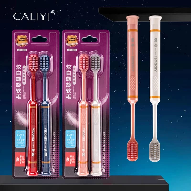 2/4 PCS Stand-up Suction cups Toothbrushes Soft Teeth whitening Toothbrushes Hygiene Oral Travels Essential