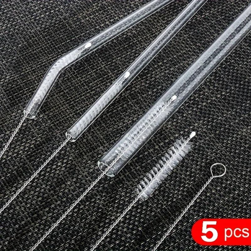 Spazzola Flessibile a Manico Lungo per la Pulizia delle Cannucce, Setole Morbide, Design Riutilizzabile per Cannucce in Acciaio Inossidabile e Tubi in Vetro
