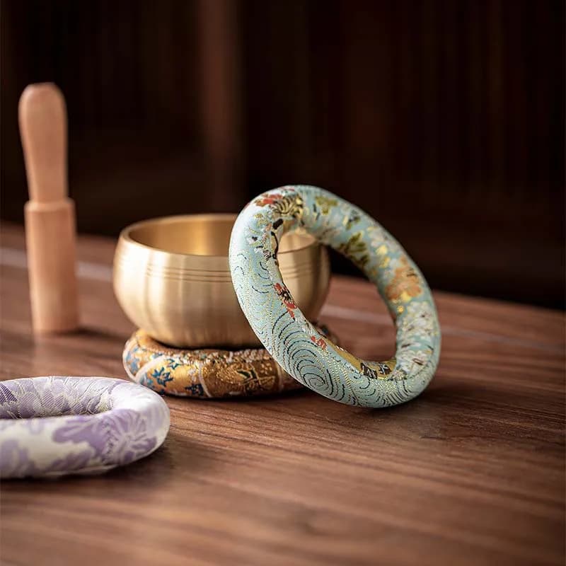 Nepalese Singing Bowl Mat Bowl Wrap Donut Yoga Meditation Coaster Buddha Sound Copper Out Mat