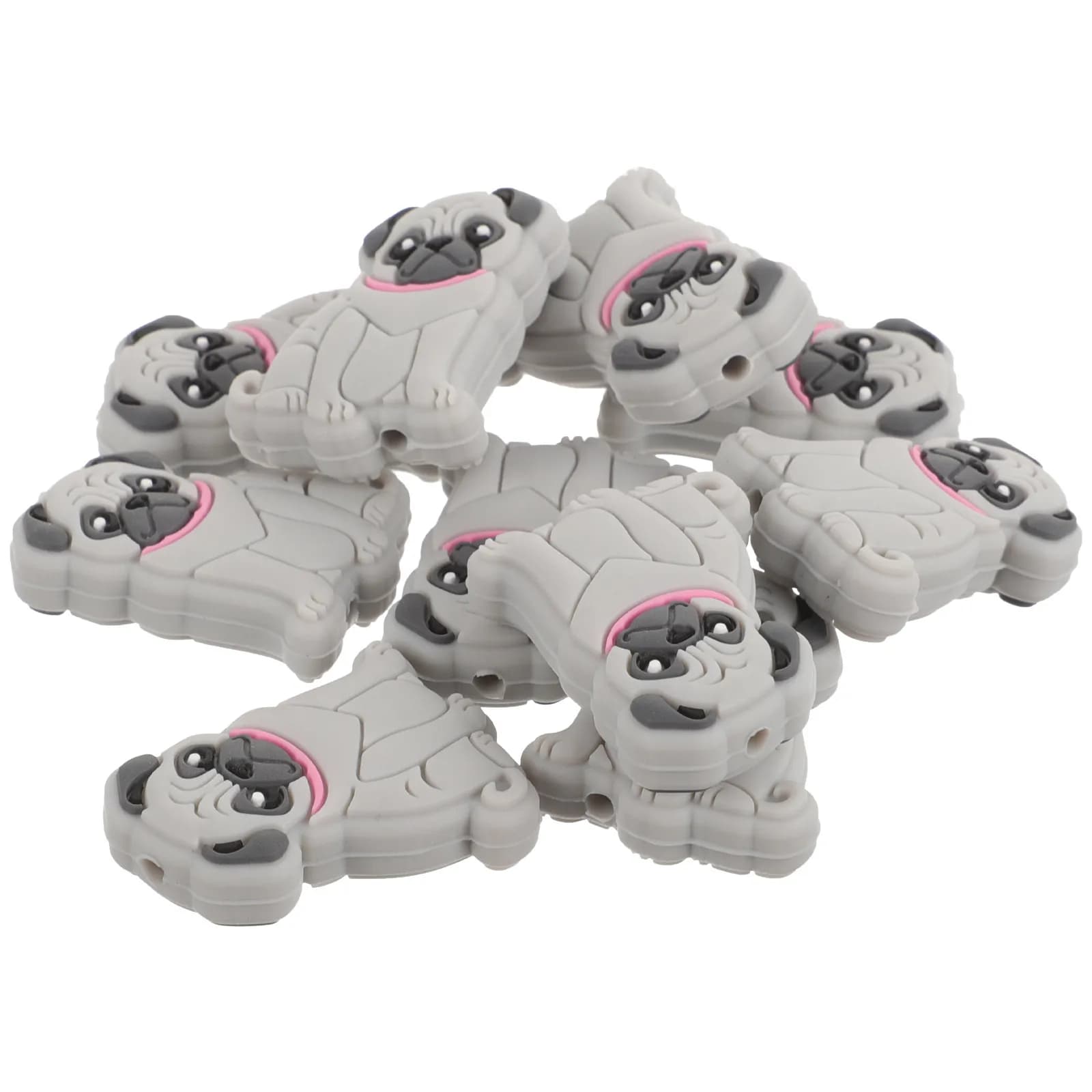 10 Pezzi Perline in Silicone a Forma di Cane Senza BPA, Perline per Dentizione per Catenelle Portaciuccio, Creazione Gioielli Fai da Te, Accessori per Braccialetti e Collane per Neonati