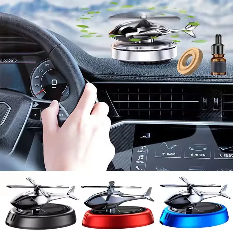 Car Deodorant Solar Energy Aromatherapy Styling for Helicopter Car Accessories Internal propeller Diffuser Rotating Perfume