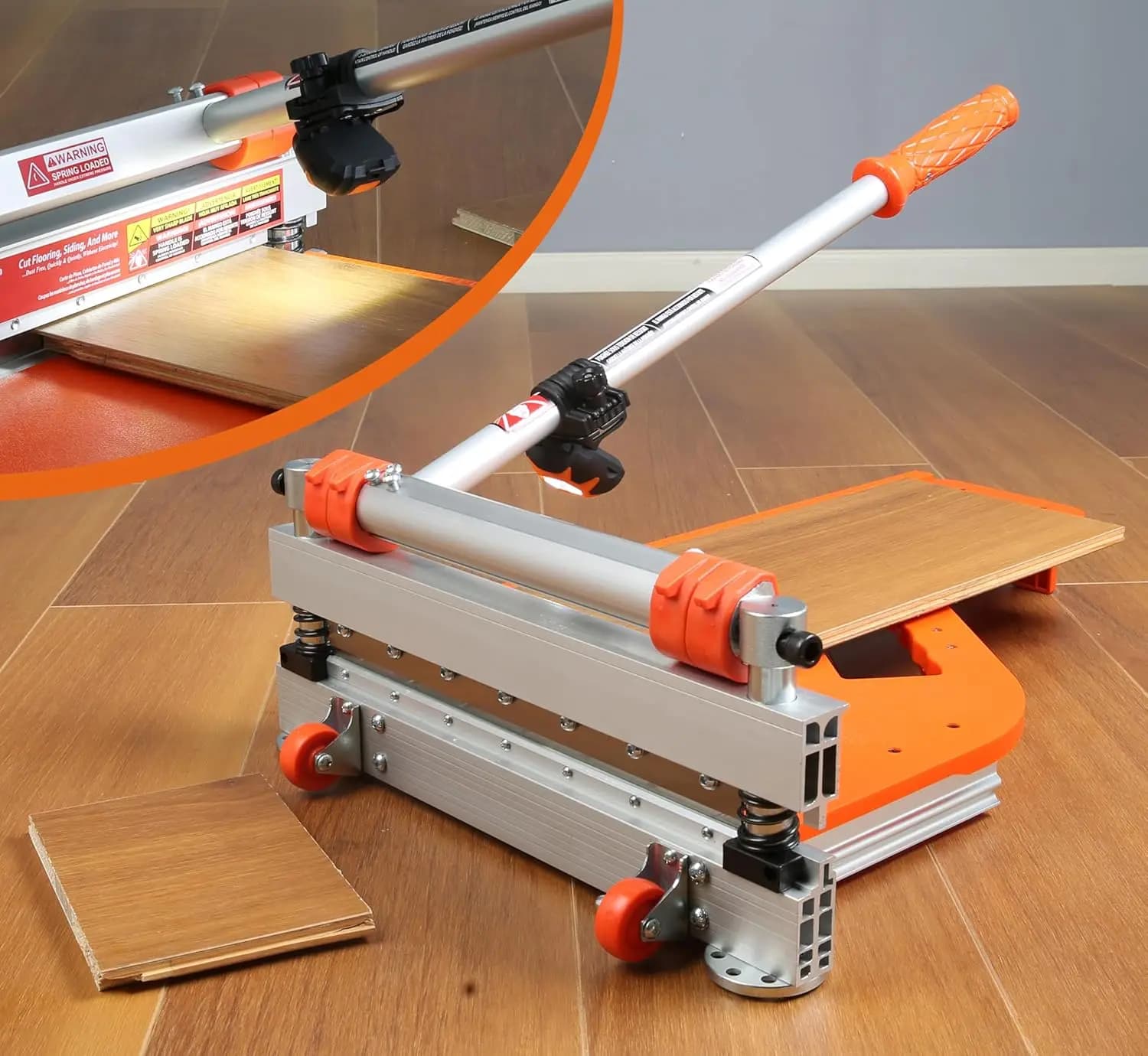 Taglierina per Pavimenti in Vinile da 13 Pollici con Ruote, Taglio Multi-Angolo per Laminato, Legno Ingegnerizzato, LVP, LVT