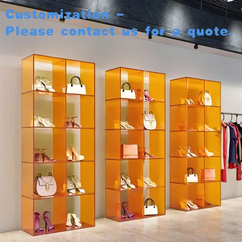 personalizzato. Negozio di design interno Espositori di alta qualità Abbigliamento Scarpe Borse Belle arti - Scaffali e armadi personalizzati