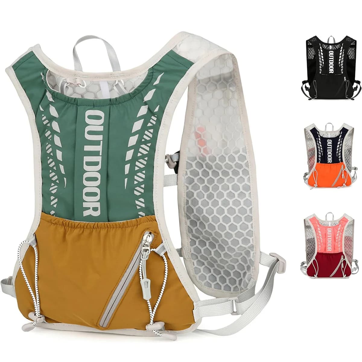 Running Hydration Vest Reflective Lightweight Cycling Backpack Adjustable Trail Running Pack for Outdoor Hiking MTB Bike