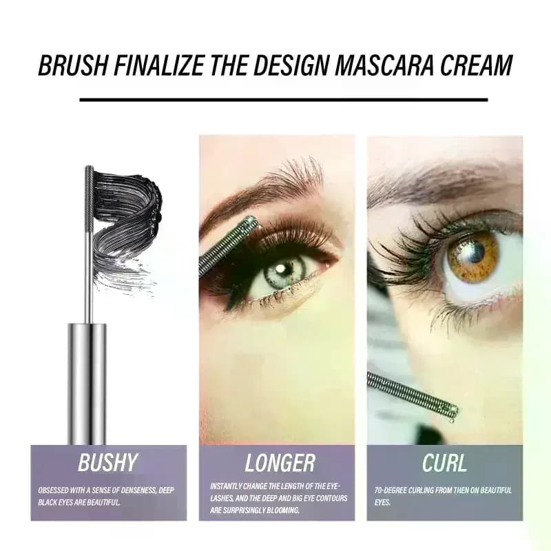 Mascara Qibest Silver Tube Waterproof, Black Eyelash Extension and Moisturizing, Easy to Remove, No Gorgon, Long Life