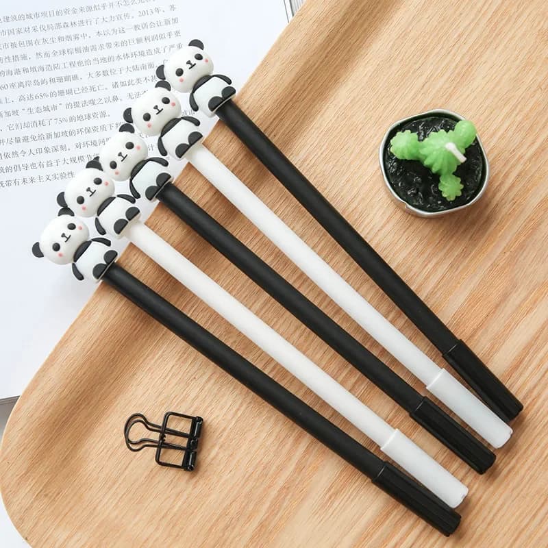 36 pezzi di cancelleria creativa simpatico panda penne gel premi regalo per studenti penna firma penna nera 0,5 mm materiale scolastico Kawaii