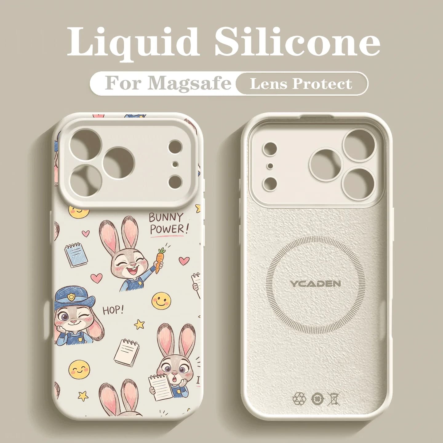 Custodia per telefono in silicone liquido con design Judy Cartoon Carino per iPhone 17 16 Pro 15 14 13 12 Pro Max 13 17, compatibile con ricarica wireless MagSafe, protezione completa