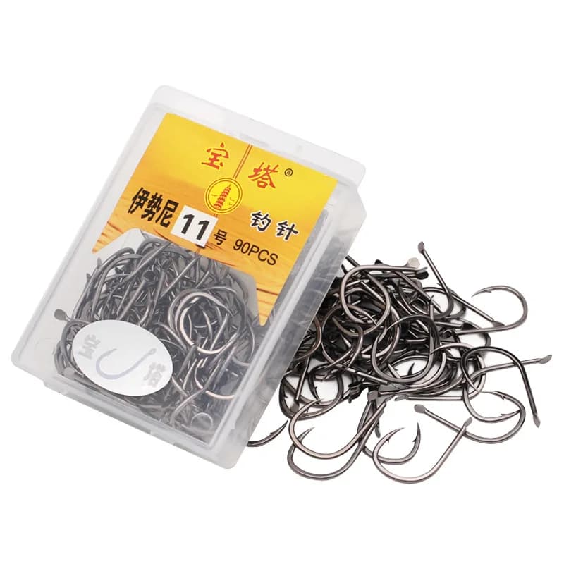 10 Circle Boxes Love Fishing Barb Set of Hooks with High Carbon Steel Spindle Eye Accessories Sea Feeder for Carp Fishing Tool