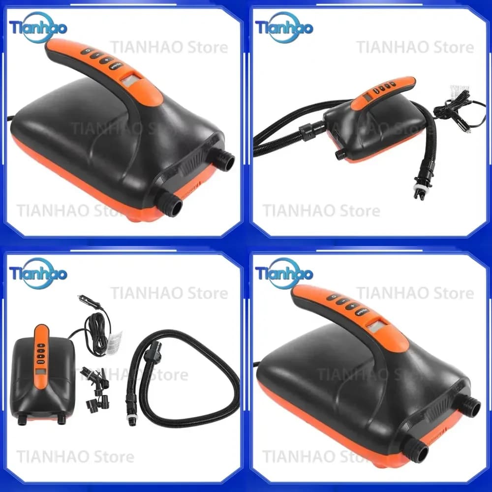 Portable 12V Digital Air Pump with LED Display 20 PSI Electric SUP Pump for Inflatable Stand Up Paddle Boards Kayaks Boats