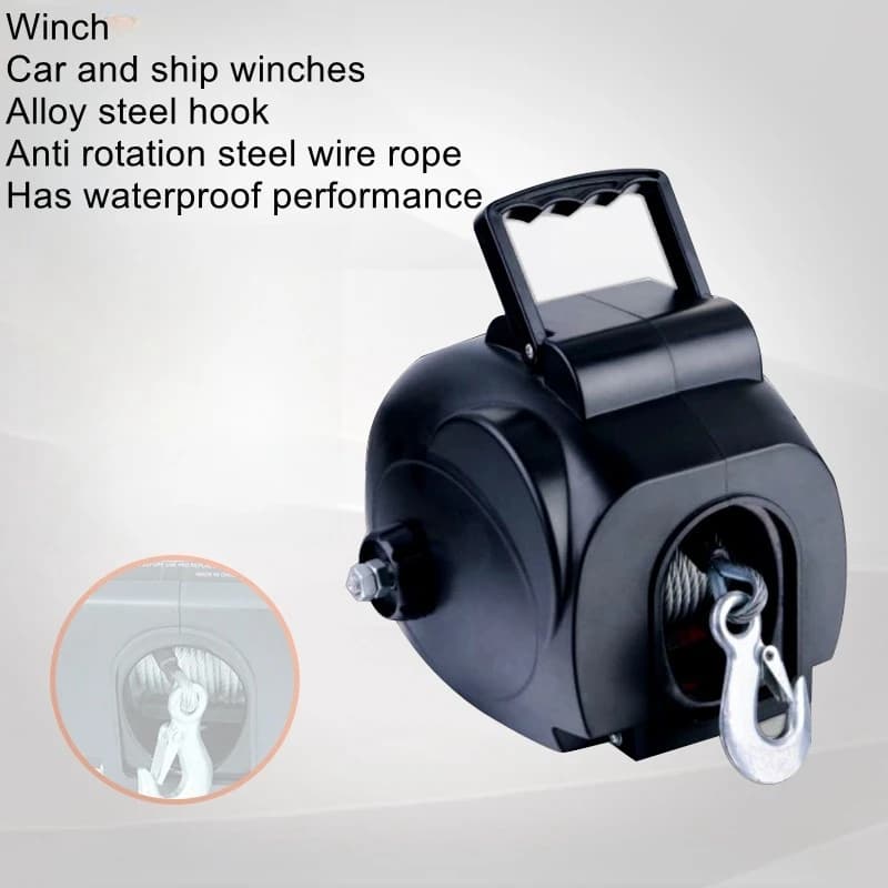 Marine Winch Nylon Rope 3500LB Wire Rope Marine Winch Car Electric Winch