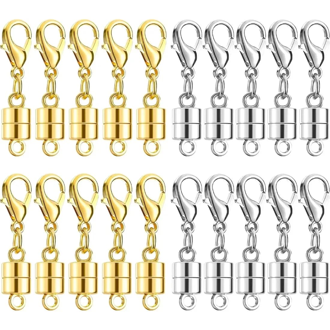 Buelkmag 20 Pezzi Chiusure Magnetiche Oro e Argento, Chiusure Sicure per Collane e Bracciali