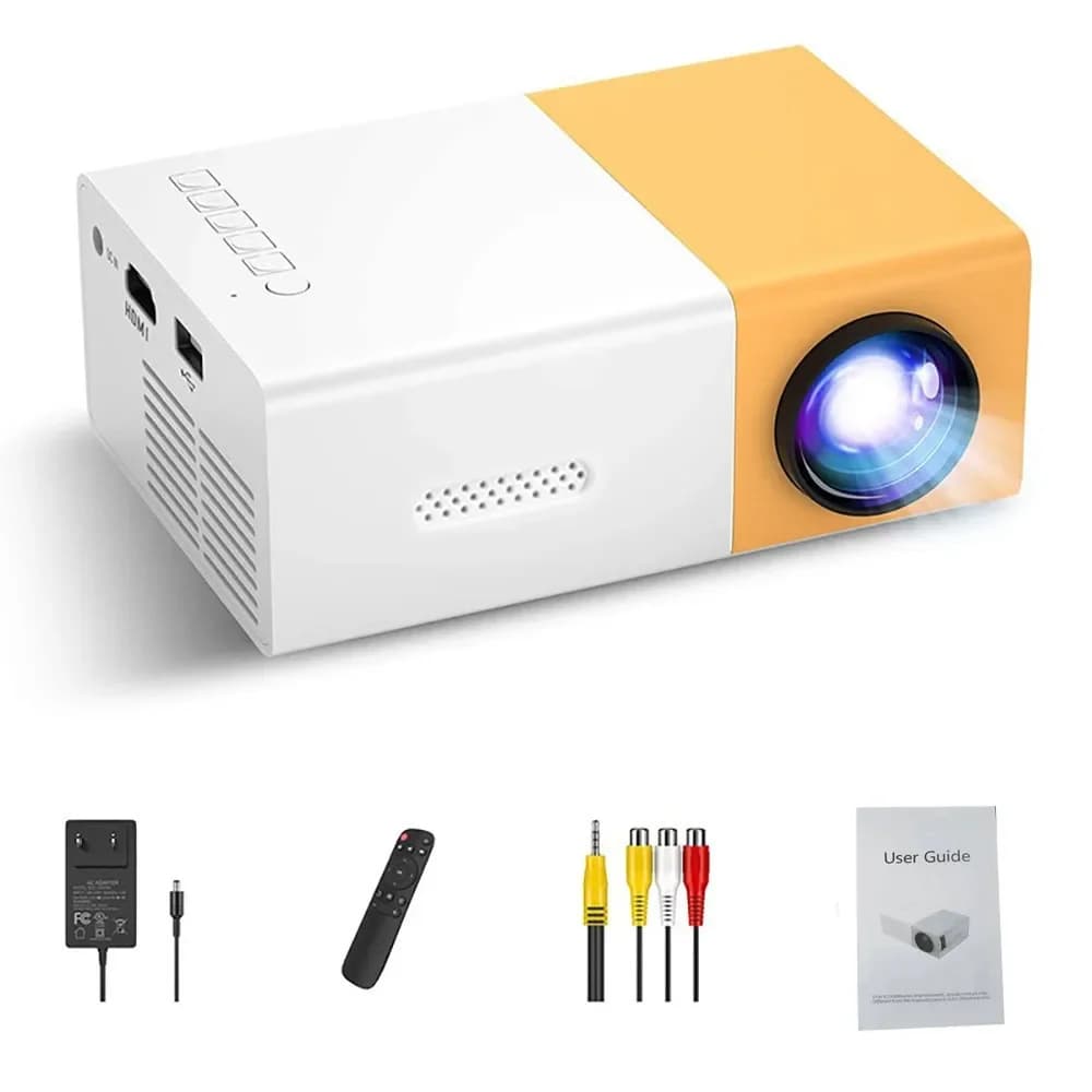 Proiettore TV Portatile 110V-220V, Schermo di Proiezione per Bambini, Supporto da Parete per Camera da Letto, Mini TV Portatile 4K ad Alta Definizione